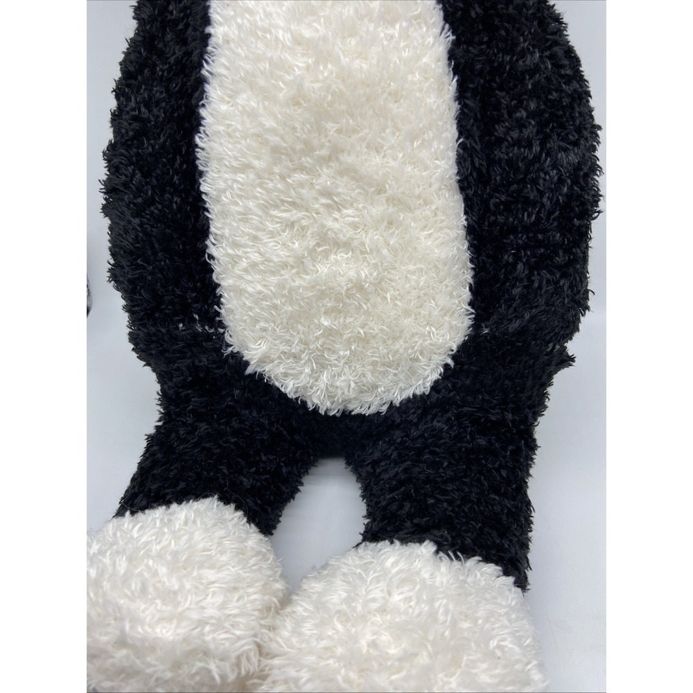 Tuxedo Cat Plush Stuffed Animal Black White Shaggy Fur Paw Prints 15 Inch - Picture 8 of 9